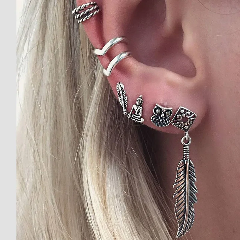 Женские серьги гвоздики с полыми цветами в античном стиле|stud earrings set|earrings setset women |