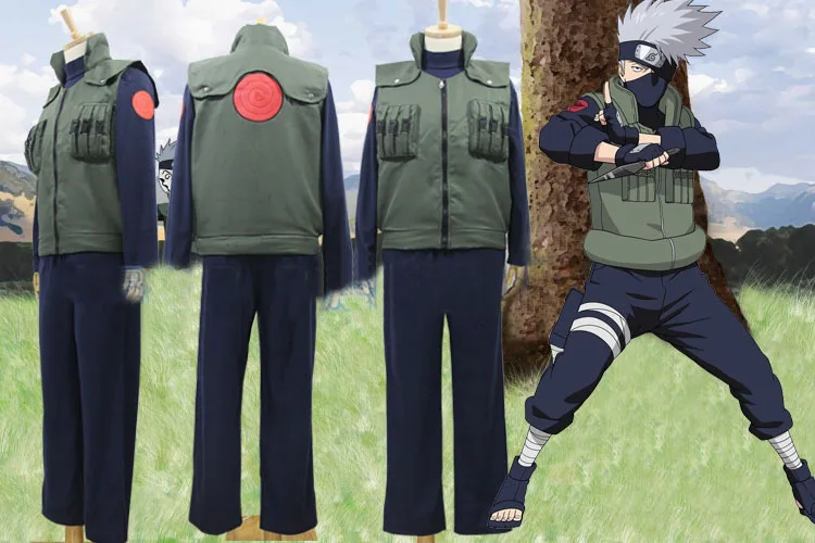 Cosplay de Anime masculino Naruto hatoke Kakashi Cos traje completo