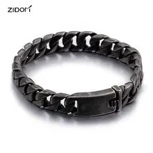 Новые 316L из нержавеющей стали простой панковские мужские браслеты модные 23 см длинные кубинские звенья цепи винтажные браслеты мужские ювелирные изделия Хип-хоп
