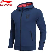 Li-Ning мужской свитер CBA баскетбольная серия, толстовка с капюшоном, приталенная, 74% хлопок, 26% полиэстер, подкладка, комфортное спортивное пальто AWDN341 CJAS18
