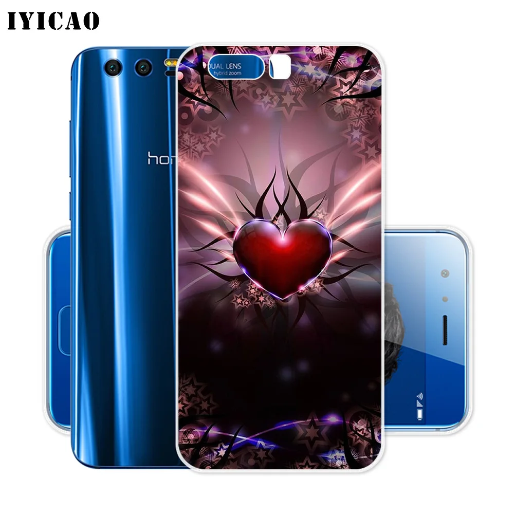 Мягкий силиконовый чехол IYICAO neon love hearts для Huawei Y9 Y7 Y6 Prime 2018 Honor 8C 8X 8 9 10 Lite 7X 7C 6A 7A