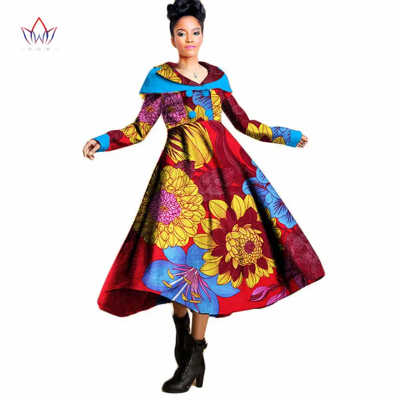 Зимняя женская одежда Riche Bazin из хлопка, африканская леди, длинное платье с принтом Дашики, африканская традиционная одежда для женщин WY933