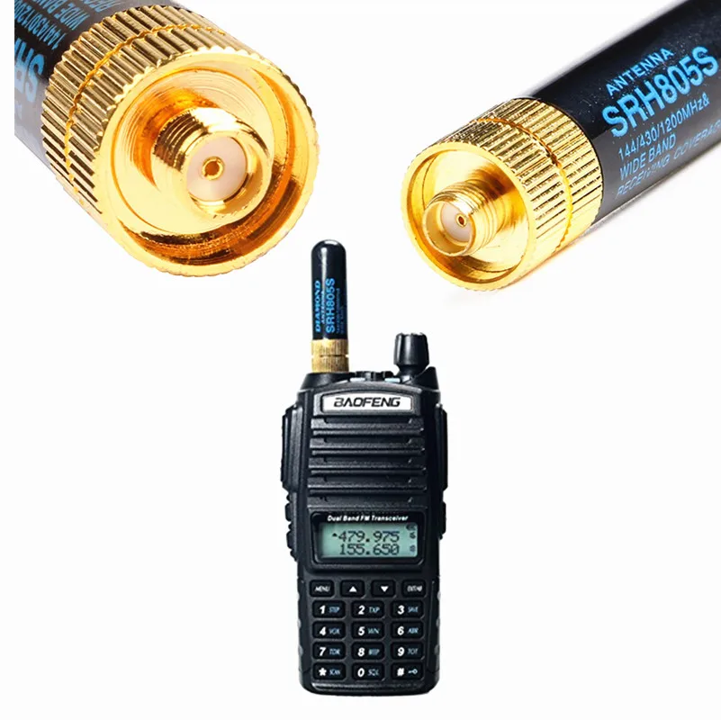 5 см SRH805S SMA F женский антенна 144/430MHZ VHF/UHF двухдиапазонная для Baofeng GT 3 UV 5R BF 888s иди и