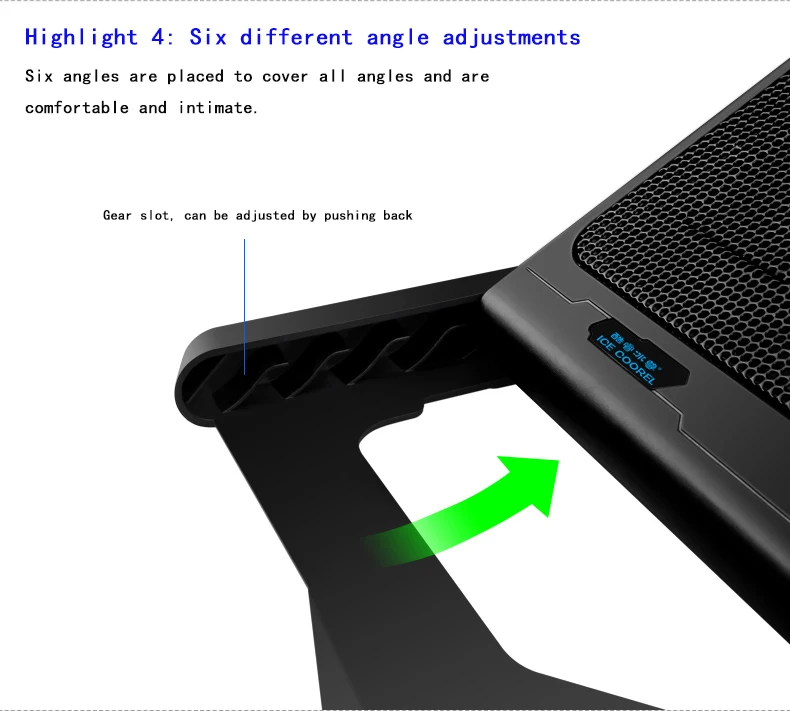 Кулер для ноутбука 2 usb порта и шесть охлаждающих вентиляторов охлаждающая подставка для ноутбука Подставка для ноутбука 12-15,6 дюймов для ноутбука
