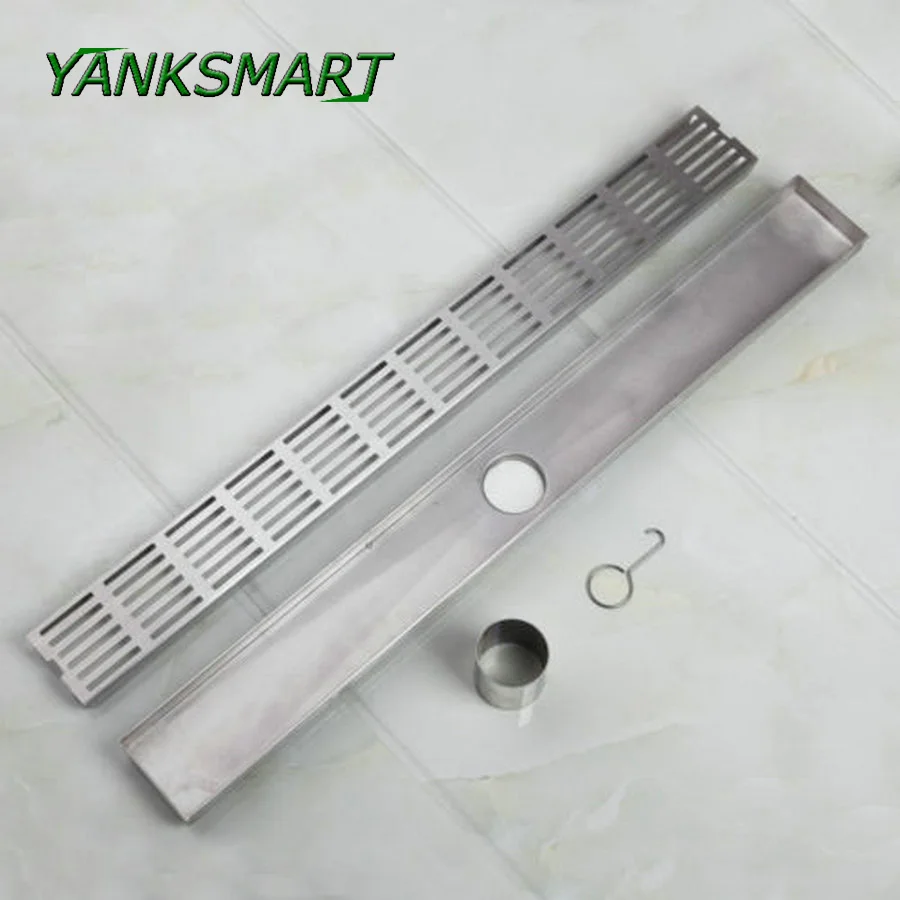 YANKSMART Luxury Bathroom Drains Rectangle Waste Stainless Steel Linear