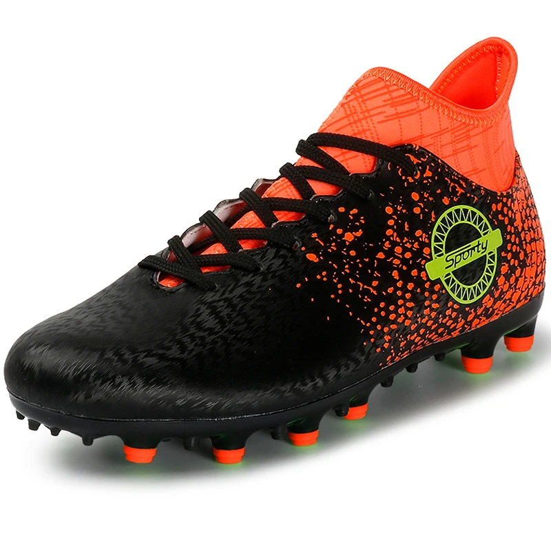 

High Top Long Spikes Men Soccer Shoes Sneakers Footwear Outdoor Cleats Male Football Boots Turf Ankle Sport Shoes Trainers Mens
