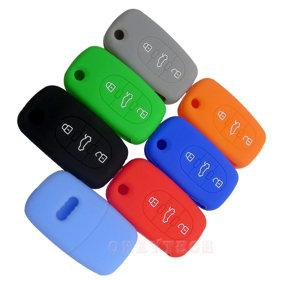 New Car Silicone Skin Key Cover Case For Audi A3 A4 A6 A8 TT 3 Button