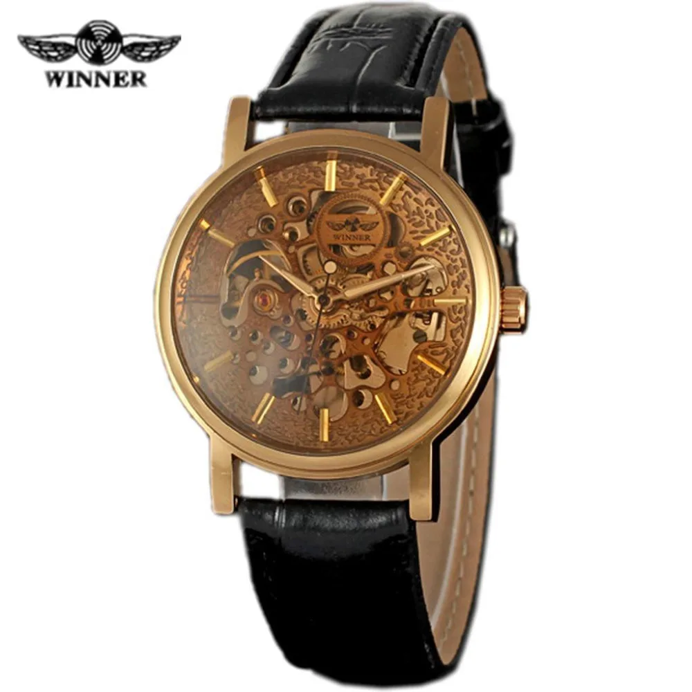Brand New Classic Man's Analog Automatic Mechanical Skeleton Leather