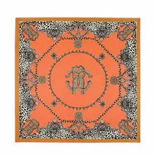 POBING,, саржевый Шелковый квадратный шарф, Леопардовый пояс, тигровый принт, большой размер, платок, дизайн, шали, женский шарф