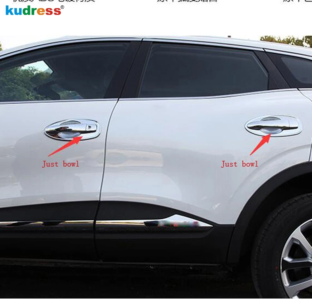 

For Renault Kadjar 2016 2017 2018 CHROME DOOR HANDLE COVER TRIM MOLDING STYLING BEZEL OVERLAY PROTECTOR