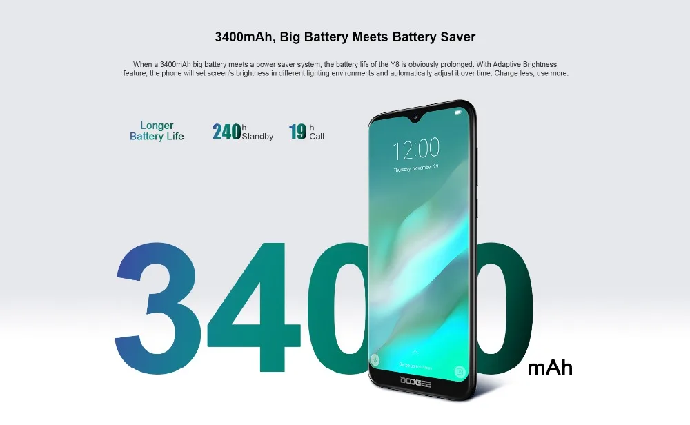 DOOGEE Y8 6 1 &quot19:9 водослива Экран MTK6739 4 ядра 4G мобильный телефон 3 GB + 16 8MP двойной