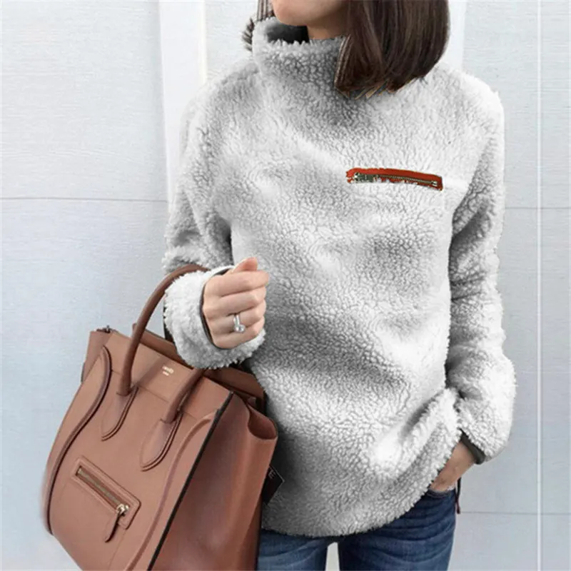Women Sherpa Sweater Turtleneck Fluffy Pullovers Oversize 5XL Female Fleece Tops Winter Warm Casual Sweaters Women Sherpa Sweater Turtleneck Fluffy Pullovers Oversize 5XL Female Fleece Tops Winter Warm Casual Sweaters