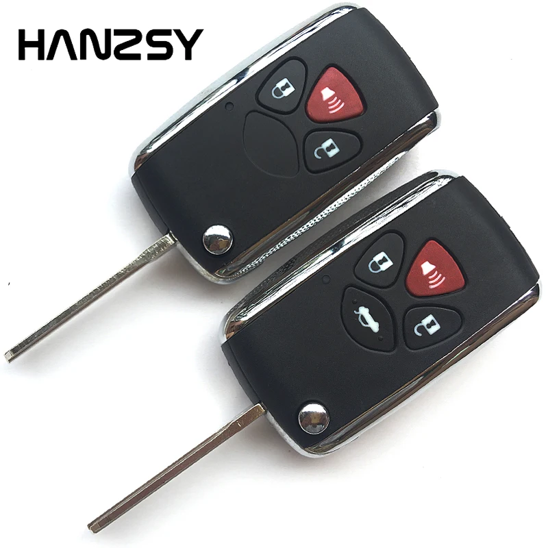 

3/4 Button Remote Key Shell Case For Toyota Camry Corolla RAV4 PRADO YARIS REIZ Crown Avalon Venza Car switchblade key Fob &Logo