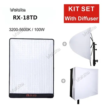

Falcon Eyes 100W LED Photo Video Light Portable LED Photo Light 504pcs Flexible LED Photo Light RX-18TD with Diffuser CD50 T03 Y