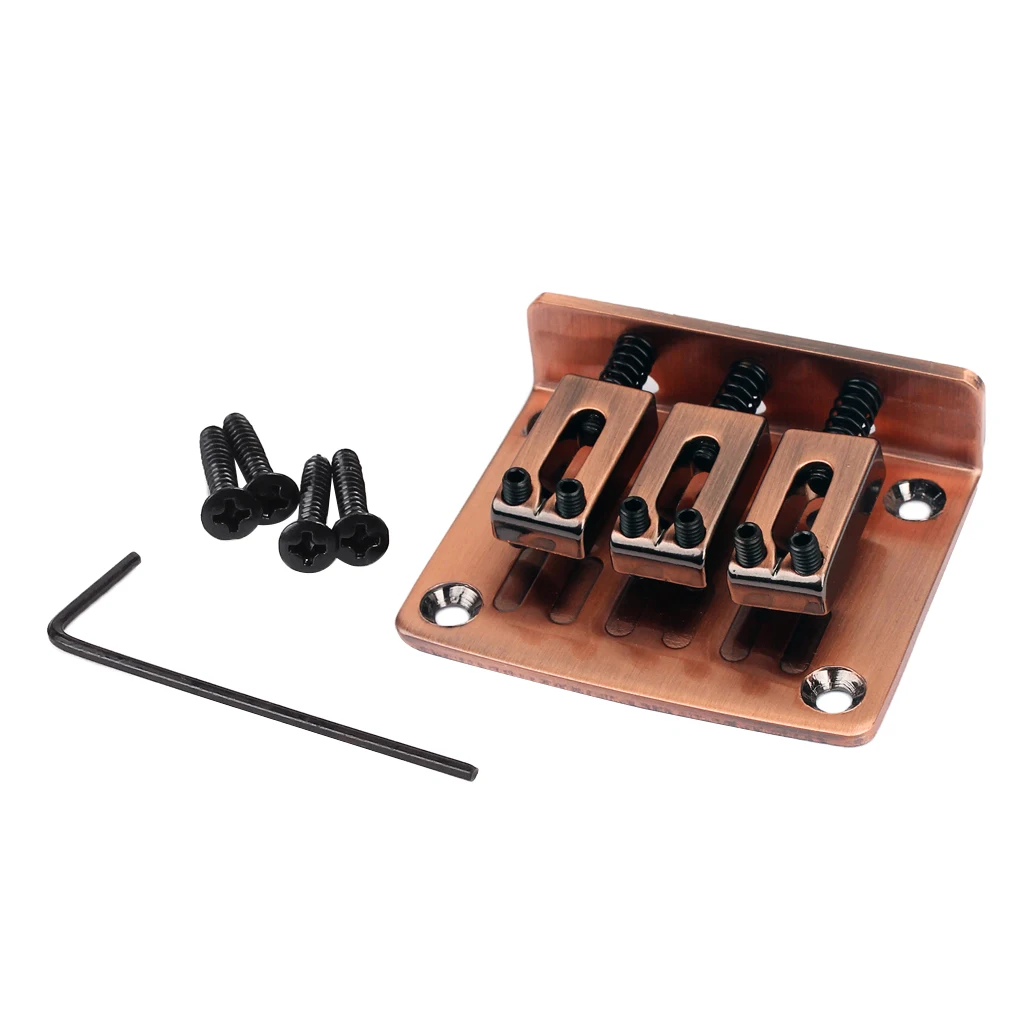 Adjustable 3 String Guitar Hardtail Bridge for Cigar Box Electric Guitar Replacement Accessories