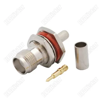 

20 Pieces RP-TNC Jack Male Pin Bulkhead with O-ring Straight RF Connector For RG58 RG142 RG400 LMR195 KSR195 Cable Nickel Brass