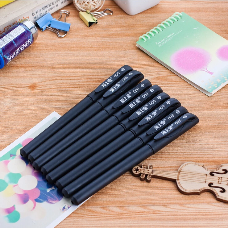 12pcs/lot Korean Stationery Gel Pens High Quality 0.38mm Black Ink Gel