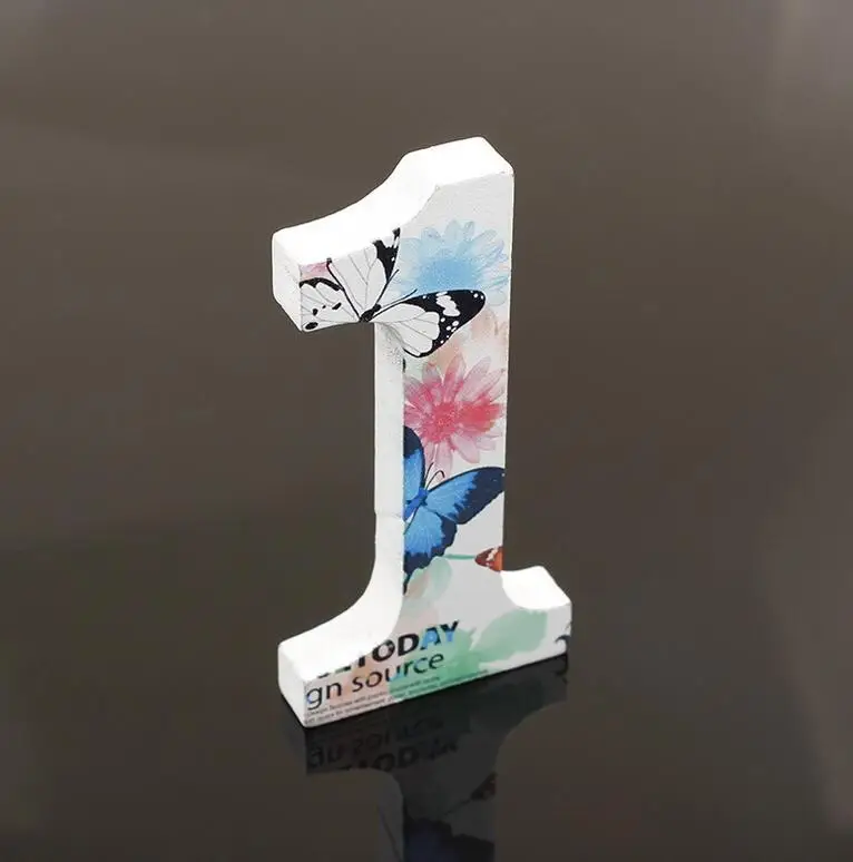

1Pc Print Butterfly Wooden Numbers White Wooden Wedding Table Numbers Decoration for Home Birthday Party Babyshower Decoration