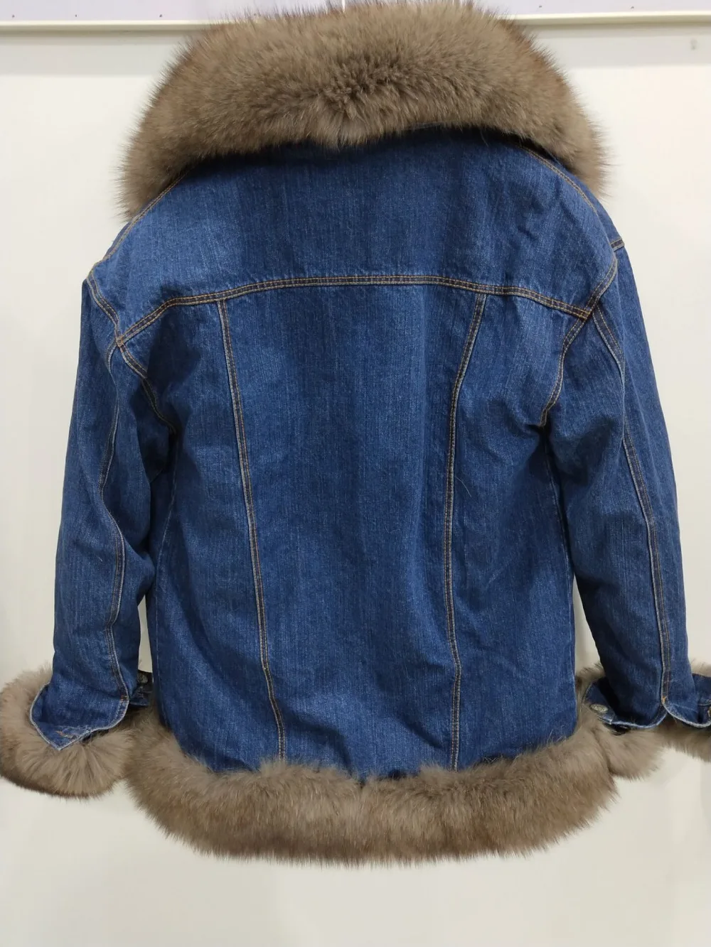New brand Real Fur Real Rex Rabbit Fur Lining Women Winter Genuine Fox Fur Collar   Jacket Woman Warm Coat long puffer coat womens