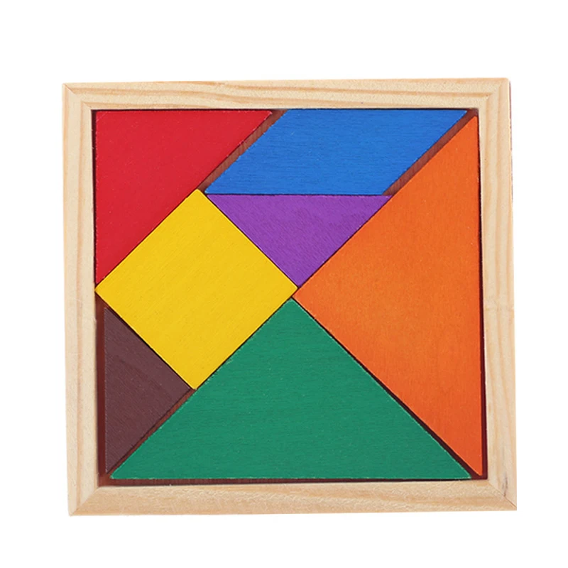7 Piece Rainbow Color EVA Tangram DIY Foam Brain Puzzle Kids Educational Toys Lh 