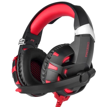 

ONIKUMA USB Headset 7.1 Channel Sound Stereo Gaming Headphones Deep Bass Game Headsets with Microphone LED for Computer PC