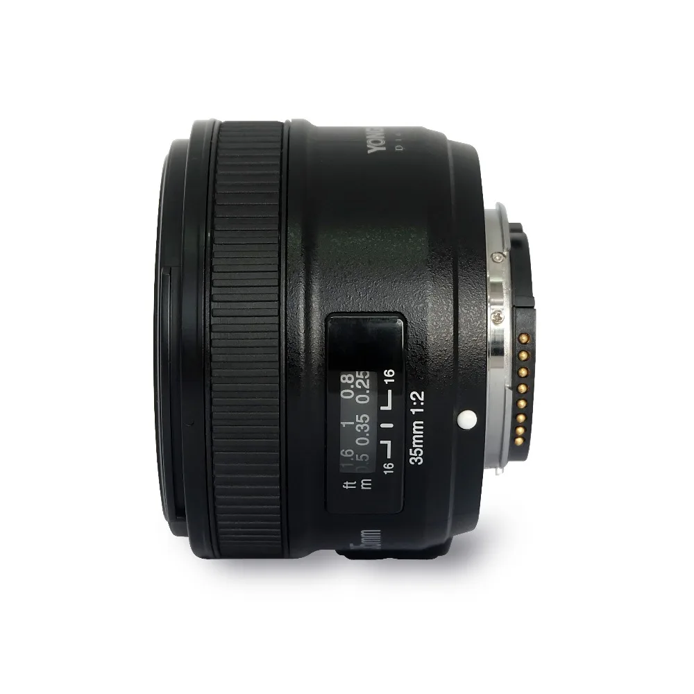 Объектив YONGNUO 35 мм YN35mm F2N AF/MF с фиксированным фокусом F1.8 для Canon Nikon F Крепление объектива D3200 D3400 D3100 D5300 для DLSR камеры