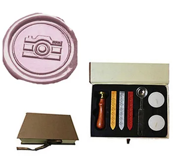 

Vintage Camera Custom Picture Logo Wedding Invitation Wax Seal Sealing Stamp Sticks Melting Spoon gift Box Set Kit
