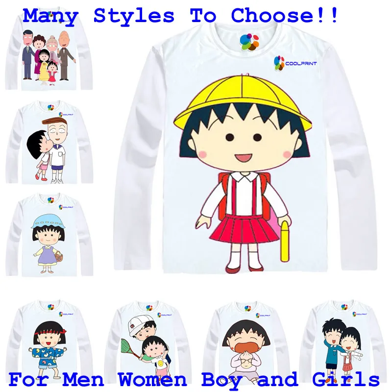 Coolprint аниме рубашка Chibi Maruko chan футболки для мужчин и женщин молодежи Momoko Sakura