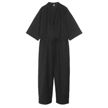 Японский Корейский стиль мужские хлопковые комбинезоны брюки Оуэн готические женские высокие уличные кружевные шаровары широкие брюки Харадзюку