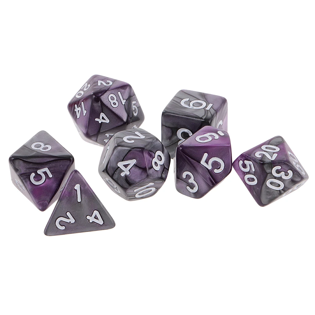 New 7PCS Two Colors Polyhedral Dice 16mm for Dungeons and Dragons Table Games Party Colorful Accessories for Board Game