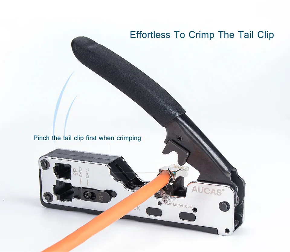 AUCAS Многофункциональный сетевой инструмент щипцы степлер тип Cat7 Cat6 Cat5 обжимной кабель для RJ45 Разъем LAN кабель щипцы