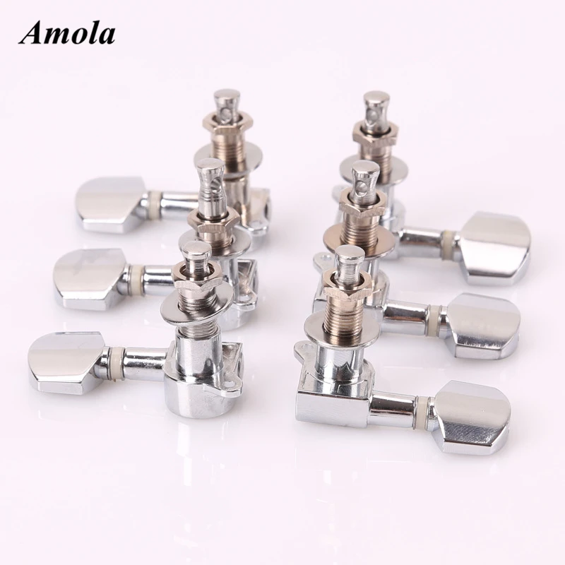 

6 Pieces Sliver Acoustic Guitar Machine Heads Knobs Guitar String Tuning Peg Tuner 3 Left And 3 Right
