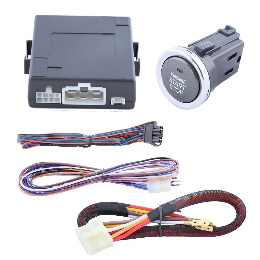 Universal car engine start push button kit with remote engine start