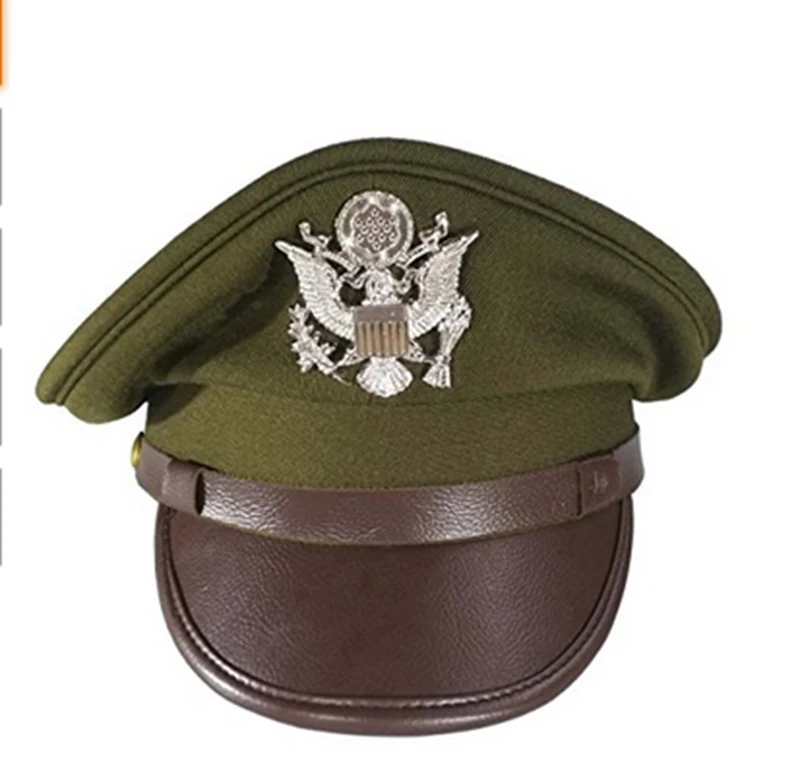 WW2 US Air Force Officer'S Military Hat With Silver Color Eagle Badge