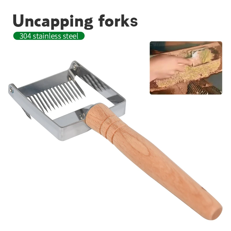 

Beekeeping Equipment Uncapping Scraper Honey Honeycomb Scraper Wooden Handle Tool Uncapping Fork Beekeeping