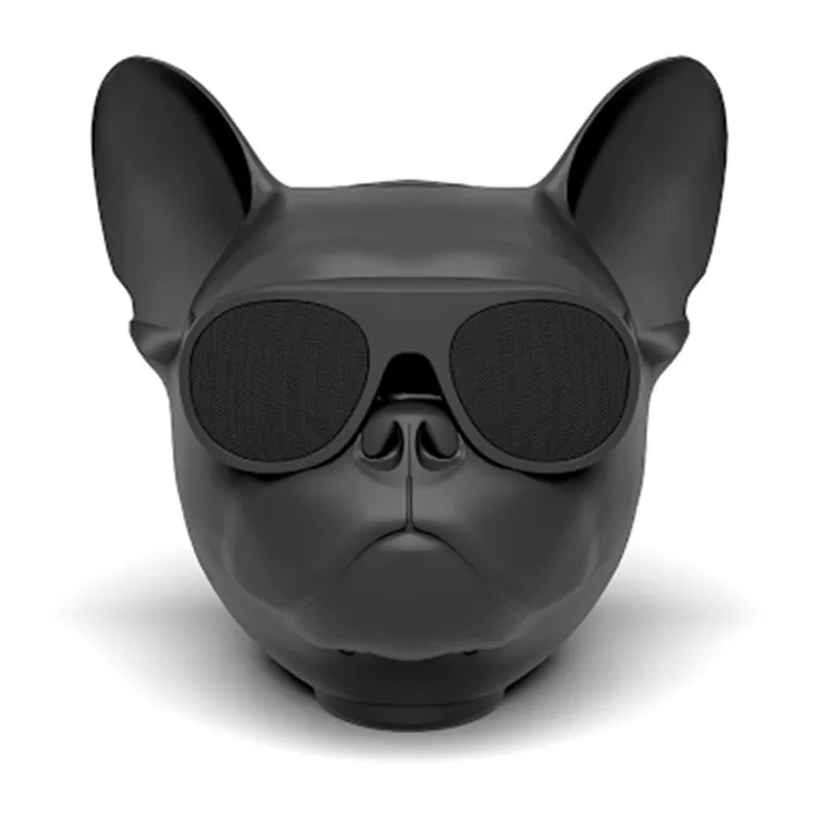 Мультфильм Aero bull собака беспроводной Bluetooth Динамик Сенсорный HIFI открытый личности Портативный мини собака голова портативный подарок аудио - Цвет: black