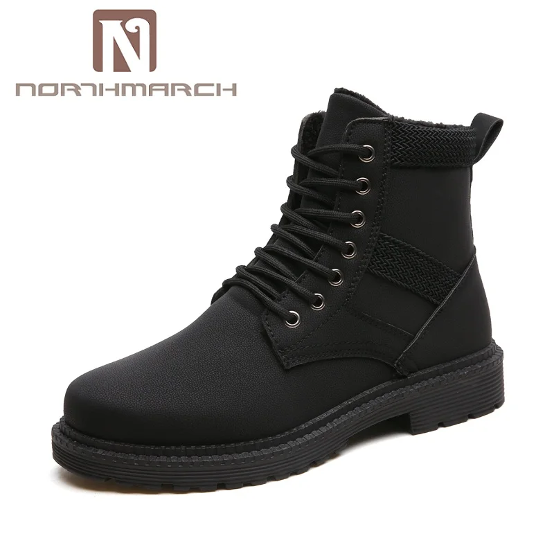 

NORTHMARCH 2018 New Winter Fur Boots Comfortable Warm Casual Shoes Men Military Boots Leather Ankle Boots Chaussure Homme Cuir