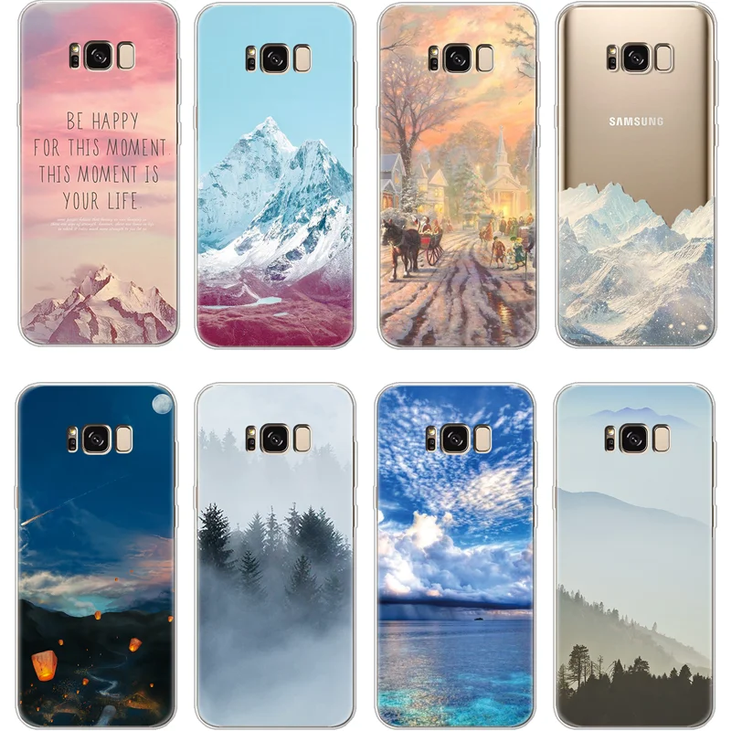 

For Samsung Galaxy J2 J3 J5 J7 Prime S5 S6 S7 Edge S8 S9 Plus Note 8 9 A3 A5 A6 A8 2016 2017 2018 Snow mountain soft cover Case