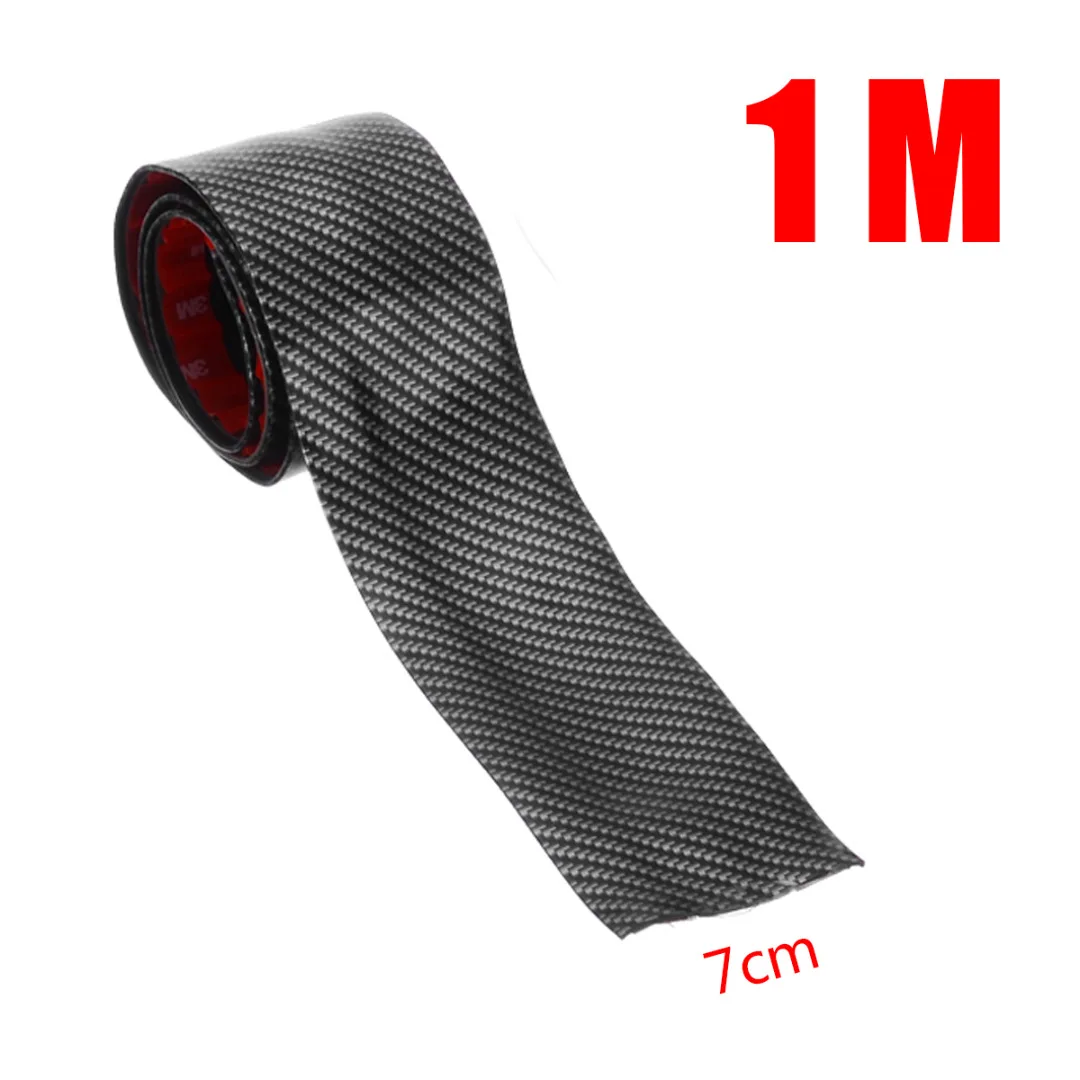 For Car Styling 3/5/7/10CM 1M Car Carbon Style Rubber Moulding Strip Soft Black Door Sill Protector Edge Guard Stickers Mayitr