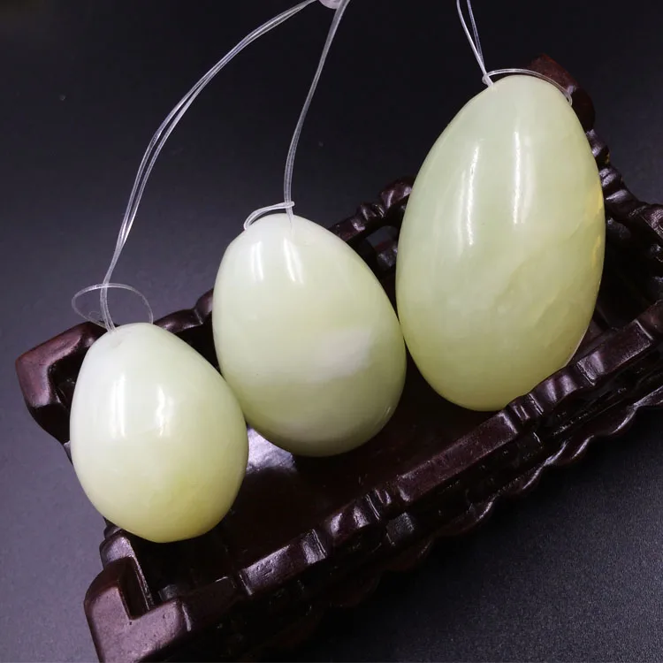 

3pcs 52*33mm 40*30mm 31*23mm White Natural Jade Stone Balls Yoni Exercises Eggs for Women Pelvic Muscles Health Massage Tools