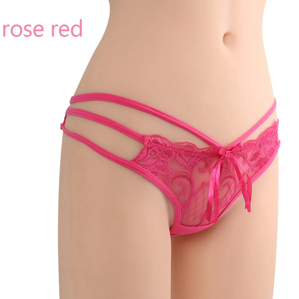 rose red 1 шт. ультра-тонкие прозрачные сексуальные женские кружевные стринги бандажные дизайнерские стринги удобные Эротические трусики нижнее белье сексуальная одежда - Цвет: rose red