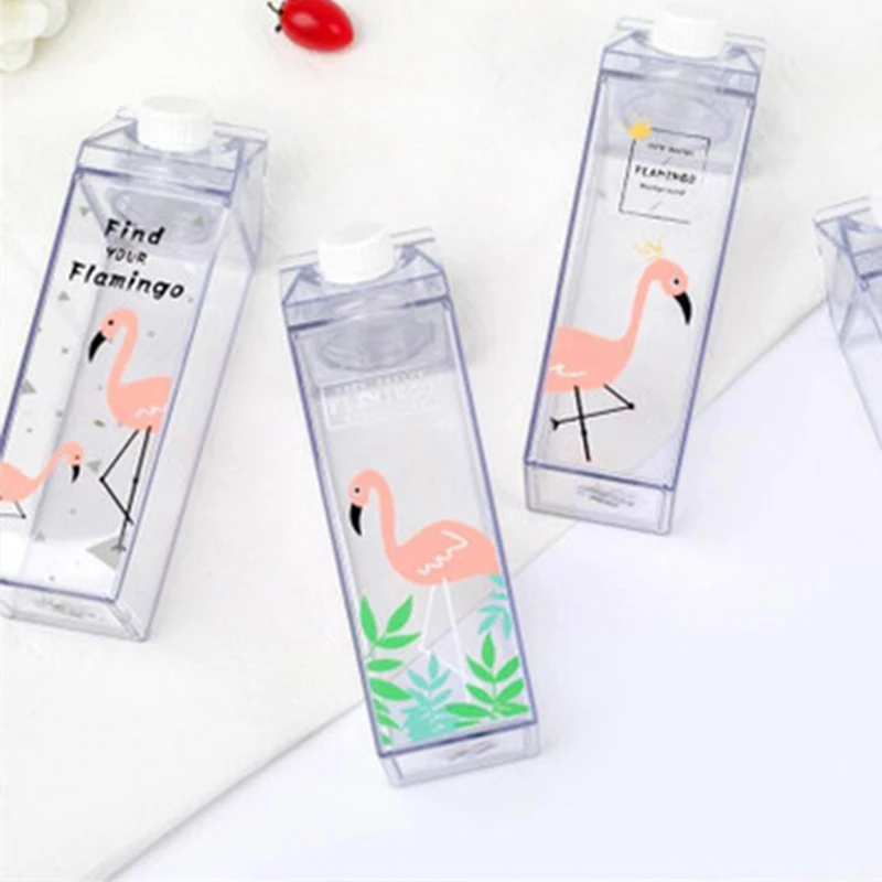 

Flamingo Milk Water Bottle Portable Kettle Sport Camping Hiking Drinkware My Drink Bottle Outdoor Travel 500ML