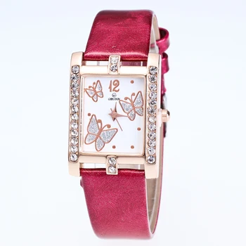 

Hot Sales Watch Women Leather butterfly Pattern Analog Quartz Casual Women's watches relogio feminino kol saati Relojes Mujer