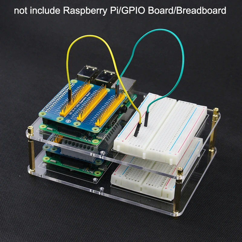 2 слоя Raspberry Pi акриловая Монтажная пластина 14,5*10,5 см для макетной платы, GPIO Плата, плата RPI Raspberry Pi 4B/3B+/3B