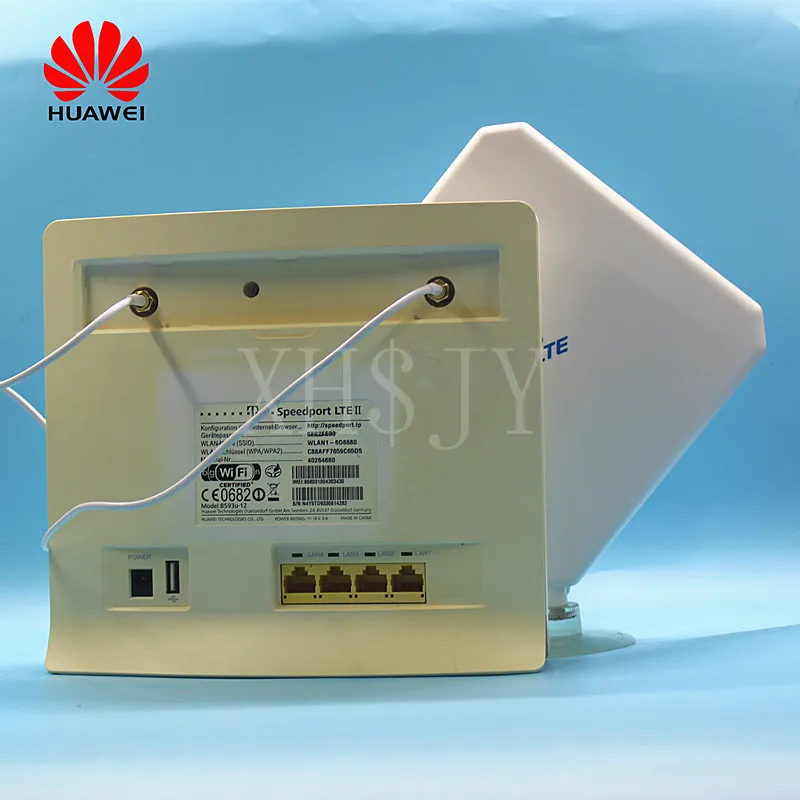 Разблокированный используемый huawei беспроводной маршрутизатор B593 B593s-12 B593u-12 с антенной 4G LTE WiFi точка доступа маршрутизатор с sim-картой PK B315 E5186