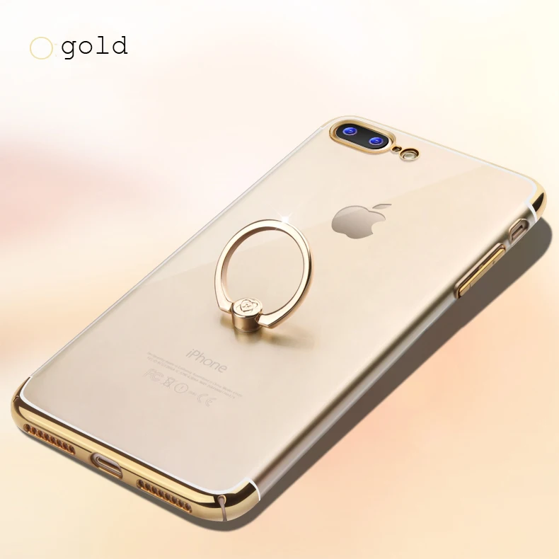 Xundd роскошный держатель кольца чехол для iphone 8, 8 plus прозрачная защита жесткого диска чехол для iPhone 7plus 6 6s plus чехол coque