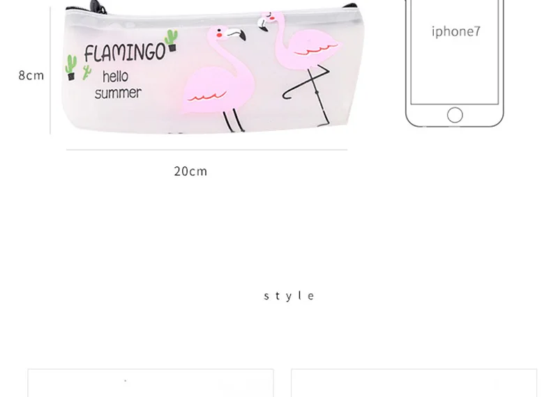 Милый кавайный школьный пенал-чехол для фламинго PU мини большой пенал-чехол для детей Для мальчиков ручка для девочек сумка Канцелярские принадлежности на молнии для хранения