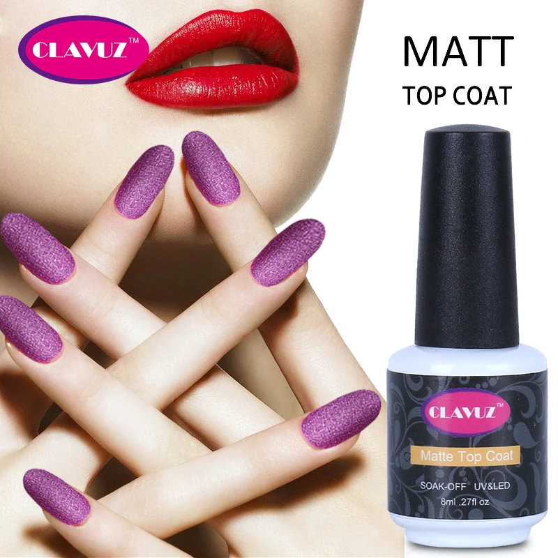 

CLAVUZ Matte Top Coat UV Nail Gel Polish Long Lasting Gel Lacquer Soak Off Vernis Manicure DIY Nail Art Decoration