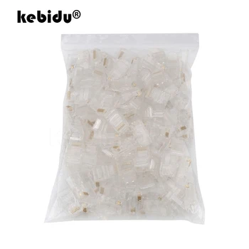 

Hot Sale 100PCS RJ45 RJ-45 Ethernet Cables Module Plug Network Connector for UTP Cat5 Cat5e Network Cable Crystal Heads 8P8C