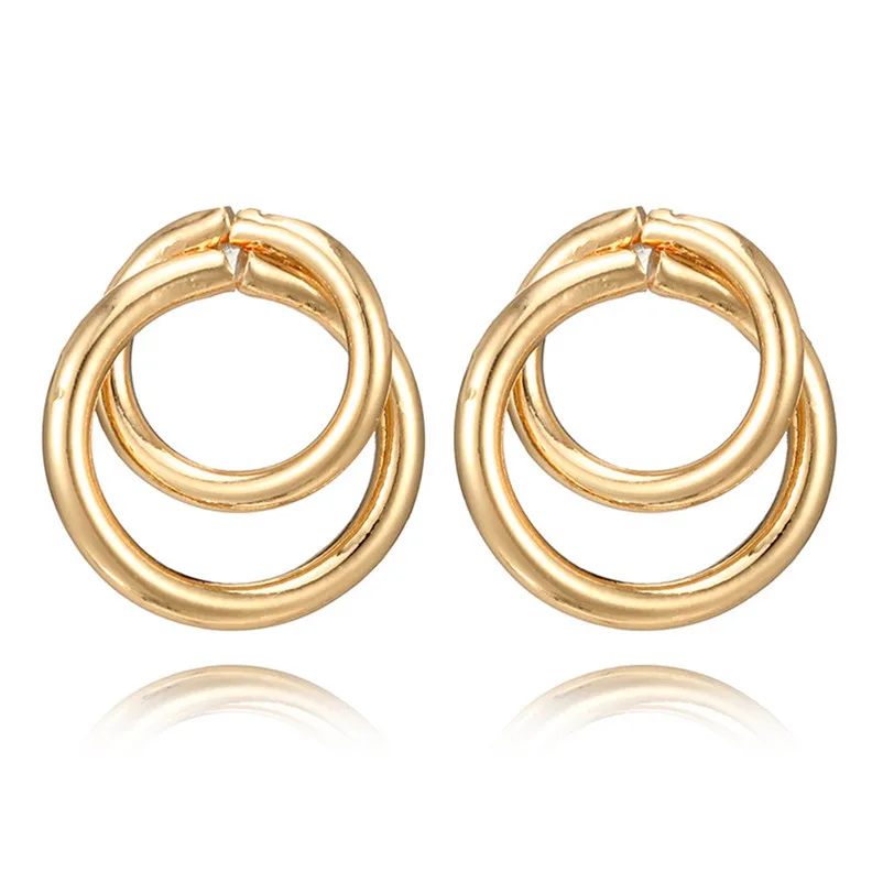 2018 Trendy stud earrings for Women Punk Tone Bamboo Bling Big Hoop Joint Hiphop Circle Pierced Earrings Brincos J04#N (7)